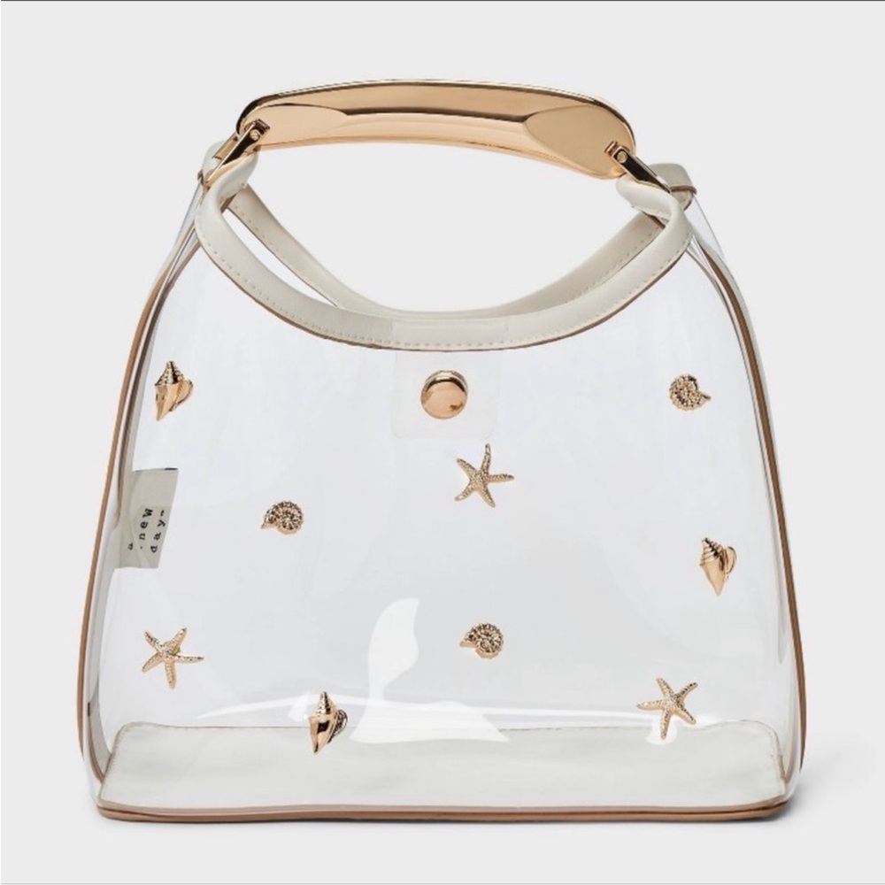 Elegant Transparent Tote with Gold Accents